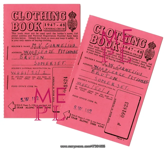: WW2 CLOTHING COUPONS : WW2 CLOTHING COUPONS