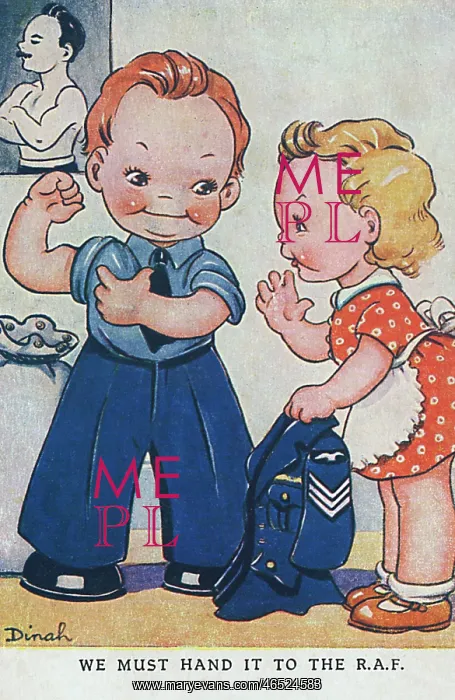 : WW2 - Comic Postcard - Fit and ready to join the RAF : WW2 - Comic Postcard - Fit and ready to join the RAF