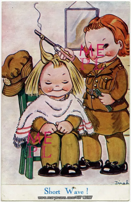 : WW2 Comic Postcard - Short Wave! : WW2 Comic Postcard - Short Wave!