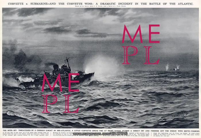 : WW2 - Corvette versus Submarine - Corvette wins : WW2 - Corvette versus Submarine - Corvette wins