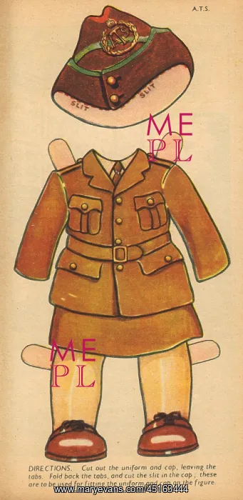 : WW2, Cut-Out A.T.S. Uniform : WW2, Cut-Out A.T.S. Uniform