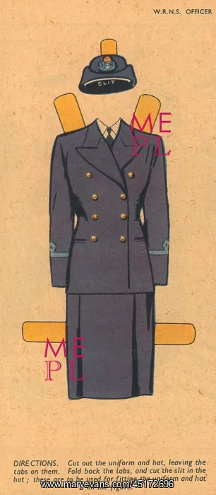  : WW2, Cut-Out W.R.N.S. Officer Uniform