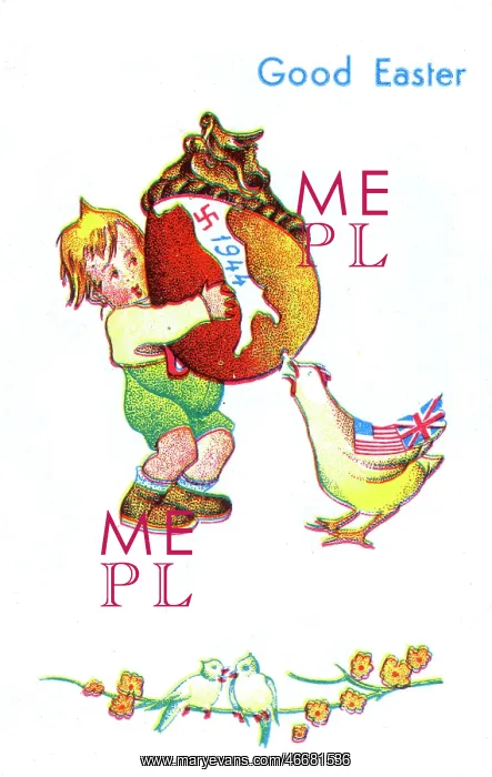 : WW2 - Easter card with propaganda angle : WW2 - Easter card with propaganda angle