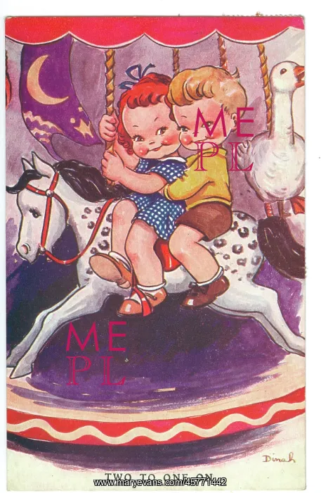: WW2 era - Comic Postcard - Two to One on : WW2 era - Comic Postcard - Two to One on
