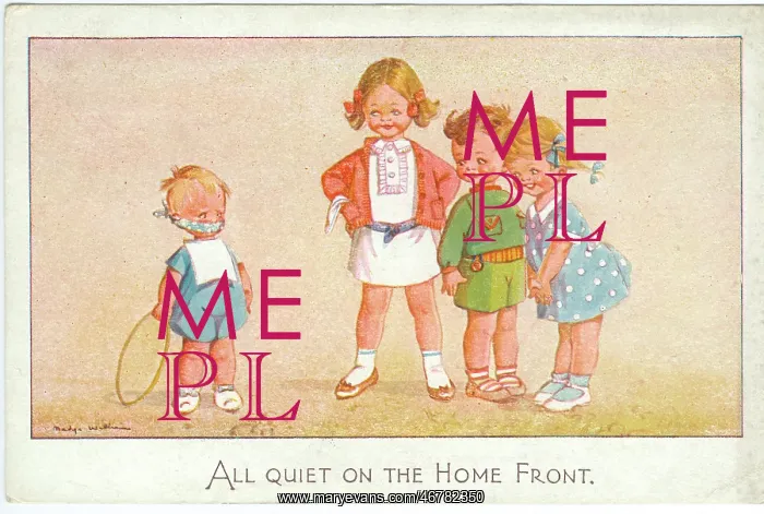 : WW2 era - Comic Postcard - All quiet on the Home Front : WW2 era - Comic Postcard - All quiet on the Home Front
