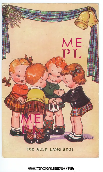 : WW2 era - Comic Postcard - For Auld Lang Syne : WW2 era - Comic Postcard - For Auld Lang Syne