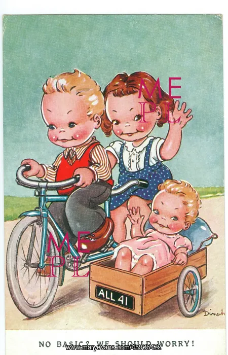 : WW2 era - Comic Postcard - No Basic, we should worry : WW2 era - Comic Postcard - No Basic, we should worry