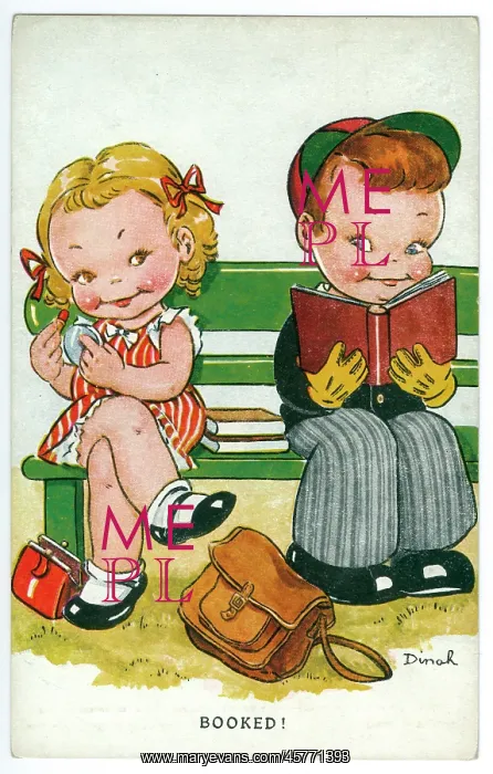 : WW2 era - Comic Postcard - Booked : WW2 era - Comic Postcard - Booked