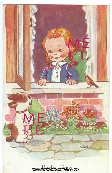 : WW2 era - Comic Postcard - Early Birds : WW2 era - Comic Postcard - Early Birds