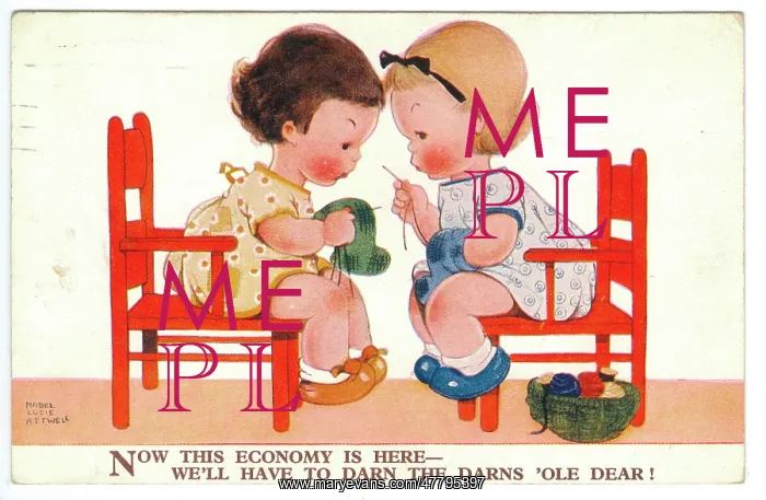 : WW2 era - Comic Postcard - Now this economy is here : WW2 era - Comic Postcard - Now this economy is here