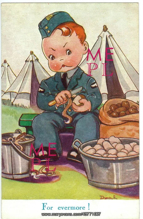 : WW2 era - Comic Postcard - For Evermore : WW2 era - Comic Postcard - For Evermore