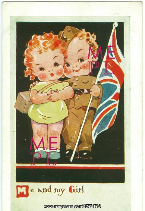 : WW2 era - Comic Postcard - Me and My Girl : WW2 era - Comic Postcard - Me and My Girl