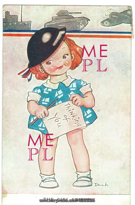: WW2 era - Comic Postcard - The Girl Friend : WW2 era - Comic Postcard - The Girl Friend