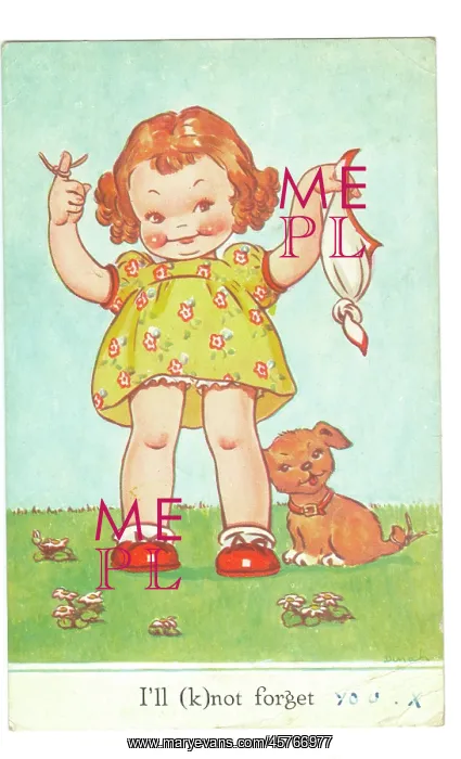 : WW2 era - Comic Postcard - I'll knot forget : WW2 era - Comic Postcard - I'll knot forget