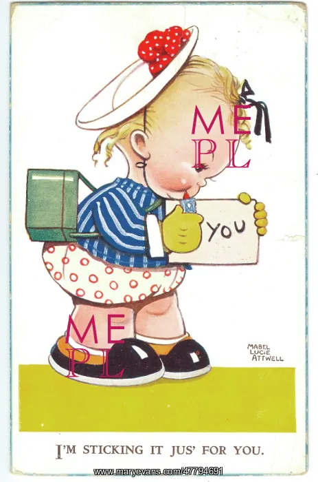 : WW2 era - Comic Postcard - I'm sticking it jus for you : WW2 era - Comic Postcard - I'm sticking it jus for you