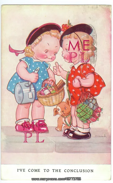 : WW2 era - Comic Postcard - I've Come to the Conclusion : WW2 era - Comic Postcard - I've Come to the Conclusion