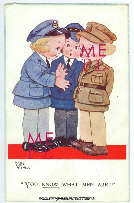  : WW2 era - Comic Postcard - You Know what men are