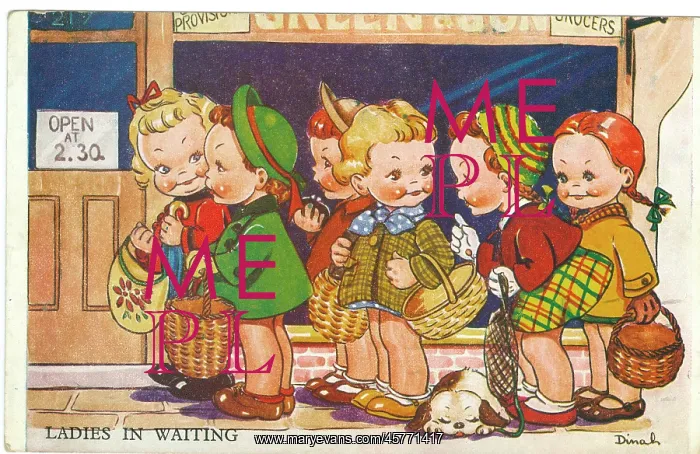 : WW2 era - Comic Postcard - Ladies in Waiting : WW2 era - Comic Postcard - Ladies in Waiting