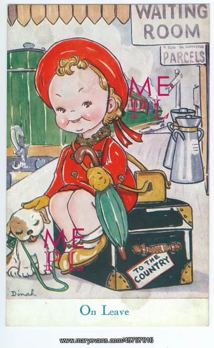 : WW2 era - Comic Postcard - On Leave : WW2 era - Comic Postcard - On Leave