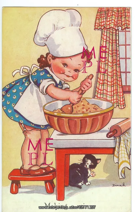 : WW2 era - Comic Postcard - Making a Stir : WW2 era - Comic Postcard - Making a Stir