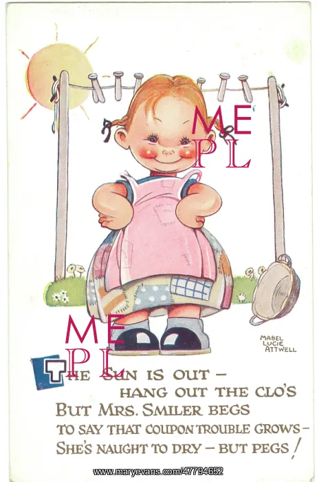 : WW2 era - Comic Postcard - The Sun is Out : WW2 era - Comic Postcard - The Sun is Out