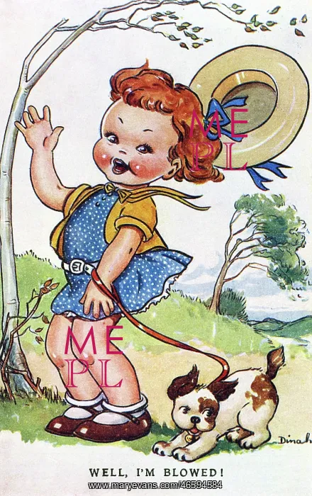 : WW2 era - Comic Postcard - Well, I'm Blowed! : WW2 era - Comic Postcard - Well, I'm Blowed!