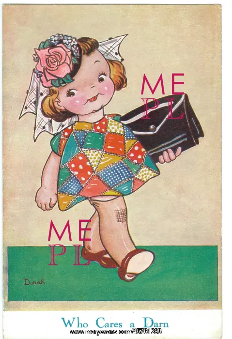 : WW2 era - Comic Postcard - Who Cares a Darn : WW2 era - Comic Postcard - Who Cares a Darn