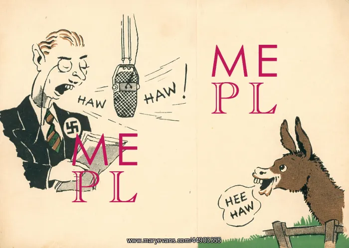 : WW2 greetings card, , Lord Haw Haw : WW2 greetings card, , Lord Haw Haw