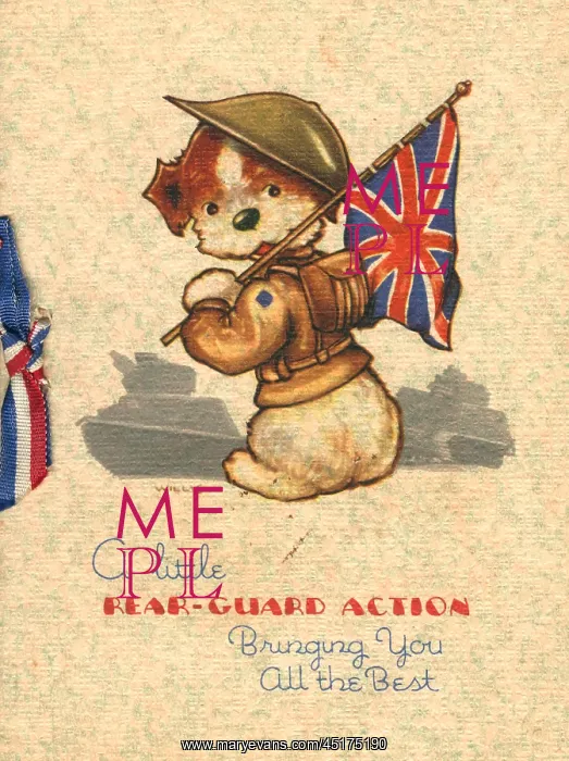 : WW2 Greetings Card, Rear-Guard Action : WW2 Greetings Card, Rear-Guard Action