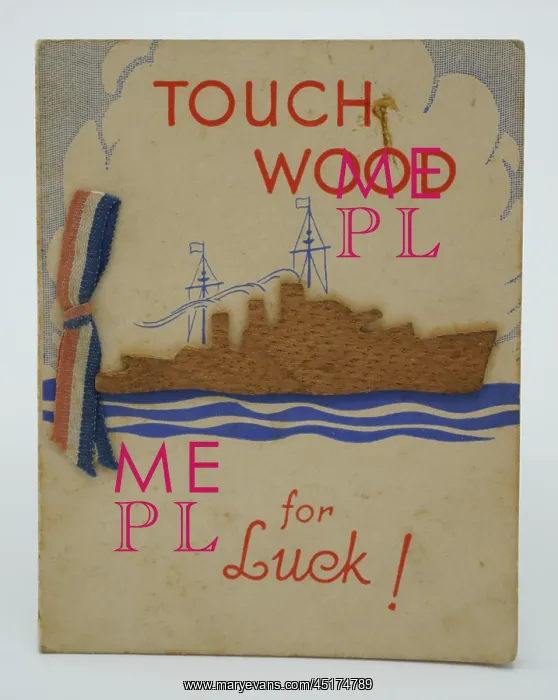 : WW2 Greetings Card, Touch Wood! : WW2 Greetings Card, Touch Wood!