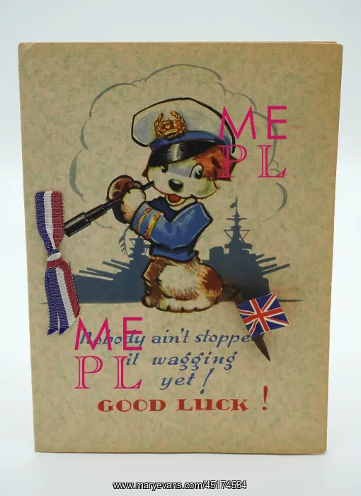 : WW2 Greetings Card, Wagging Tail : WW2 Greetings Card, Wagging Tail