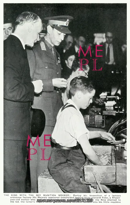 : WW2 - Home Front - Boy Munition Worker and King George VI : WW2 - Home Front - Boy Munition Worker and King George VI