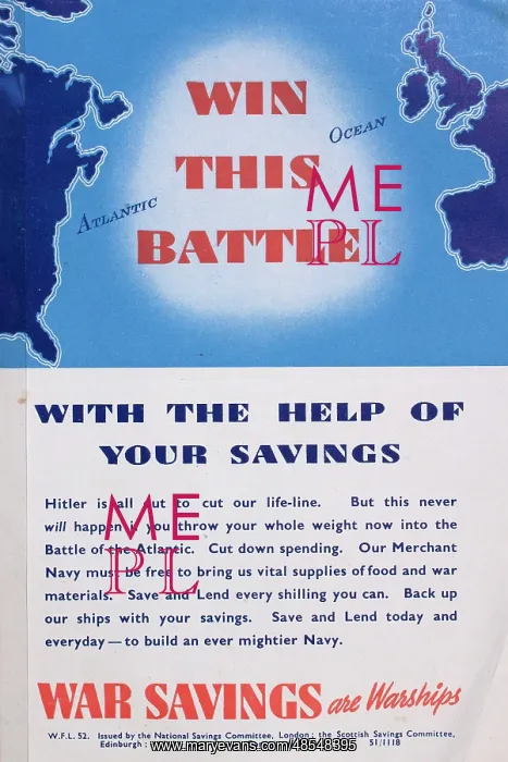 : WW2 leaflet, Warship Week, Win this Battle : WW2 leaflet, Warship Week, Win this Battle