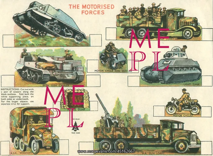 : WW2, The Motorised Forces Cut-Outs : WW2, The Motorised Forces Cut-Outs
