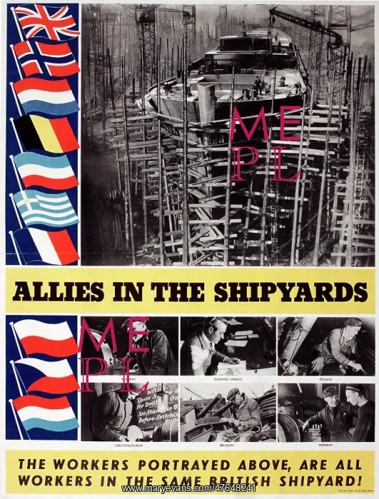  : WW2 poster, Allies in the Shipyards
