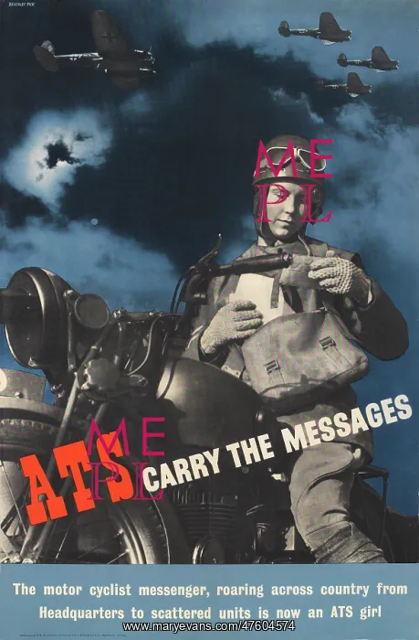 : WW2 Poster -- ATS Carry The Messages : WW2 Poster -- ATS Carry The Messages