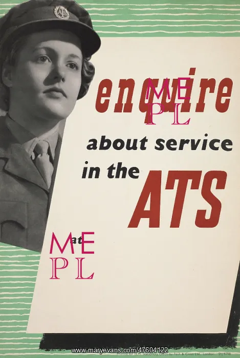 : WW2 Poster -- ATS recruitment : WW2 Poster -- ATS recruitment