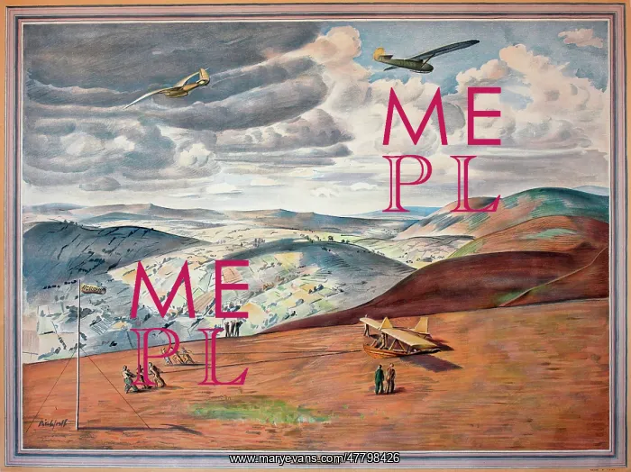 : WW2 poster, August - Gliding, by Vivian Pitchforth : WW2 poster, August - Gliding, by Vivian Pitchforth