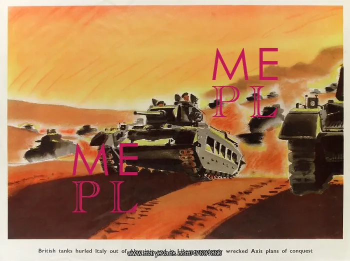 : WW2 Poster -- British tanks in action : WW2 Poster -- British tanks in action