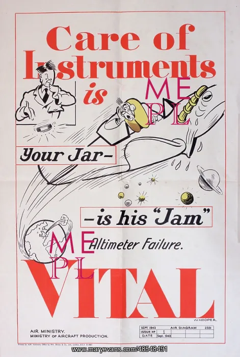: WW2 poster, Care of instruments is vital : WW2 poster, Care of instruments is vital
