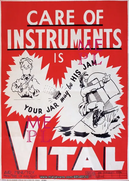 : WW2 poster, Care of instruments is vital : WW2 poster, Care of instruments is vital