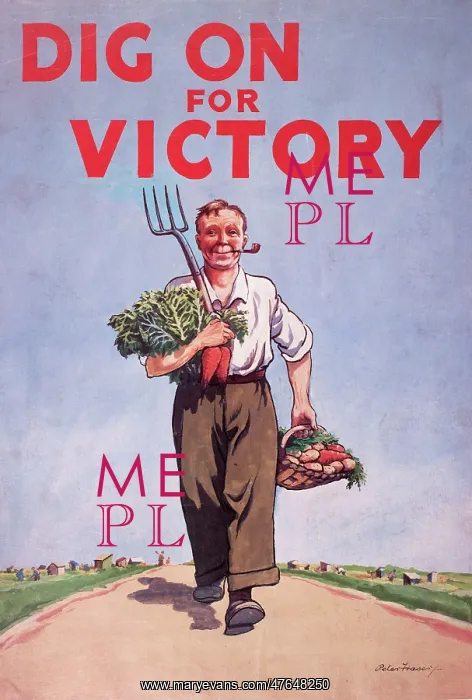 : WW2 poster, Dig on for Victory : WW2 poster, Dig on for Victory