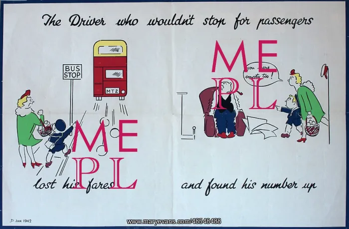 : WW2 poster, The driver who wouldn't stop for passengers : WW2 poster, The driver who wouldn't stop for passengers
