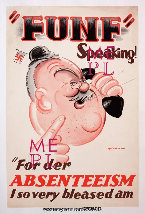 : WW2 poster, Funf Speaking! : WW2 poster, Funf Speaking!