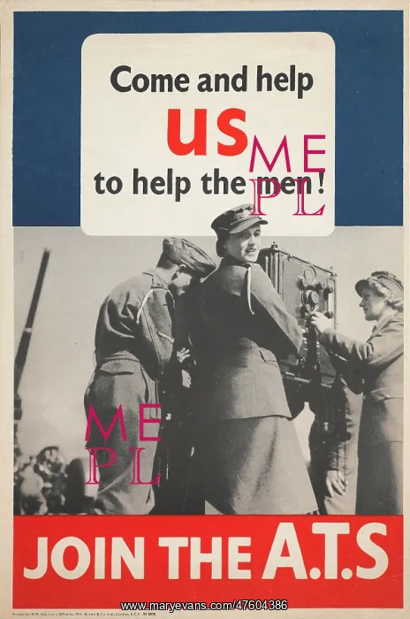 : WW2 Poster -- Join the ATS : WW2 Poster -- Join the ATS