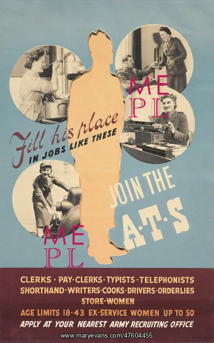 : WW2 Poster -- Join the ATS : WW2 Poster -- Join the ATS
