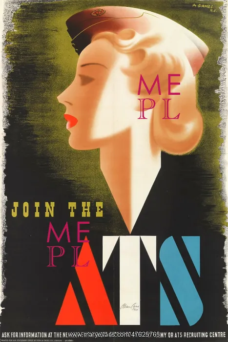 : WW2 Poster - Join the ATS : WW2 Poster - Join the ATS