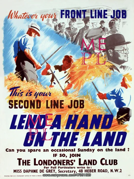 : WW2 poster, Lend a Hand on the Land : WW2 poster, Lend a Hand on the Land