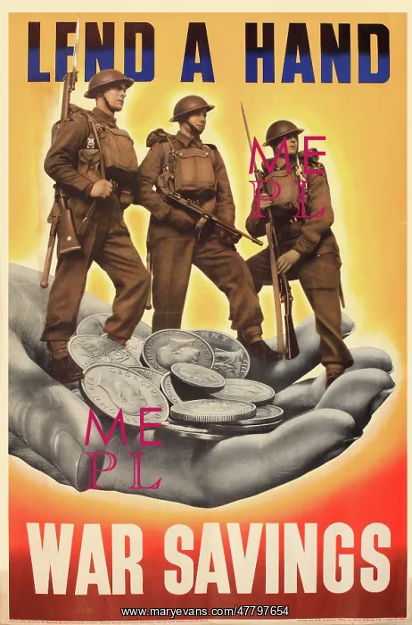 : WW2 poster, Lend a Hand, War Savings : WW2 poster, Lend a Hand, War Savings