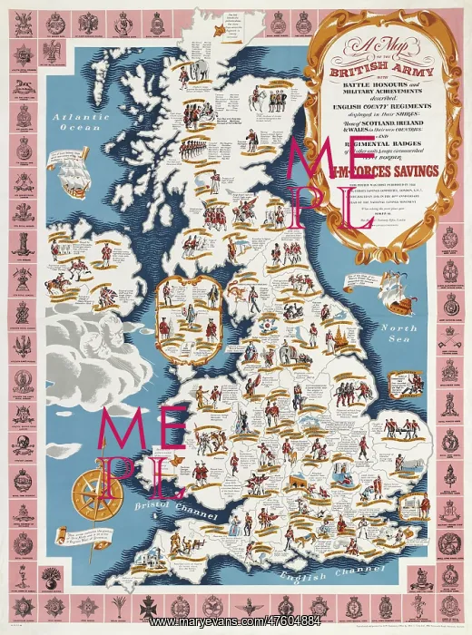 : WW2 Poster -- Map of the British Army : WW2 Poster -- Map of the British Army